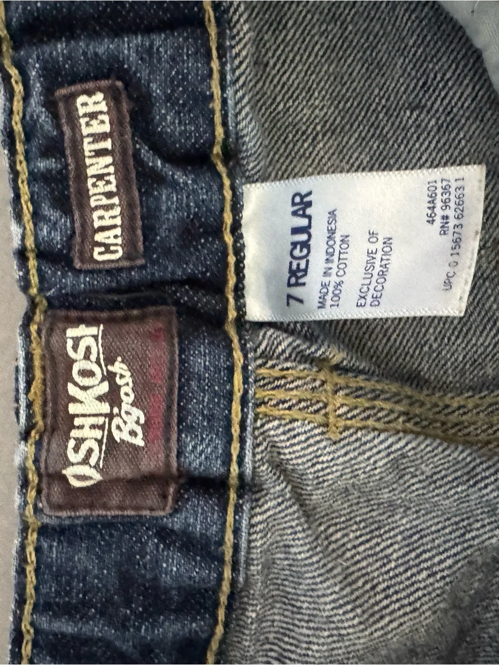 OshKosh B'gosh Boy’s Dark Blue Relaxed Carpenter Jeans